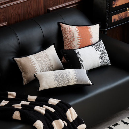 法式提花沙发抱枕条纹抱枕套含芯轻奢高级感靠腰枕样板间床头枕