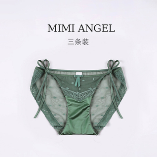 MimiAngel内裤女系带两侧可解网纱透视纯欲低腰性感夏季薄款蕾丝