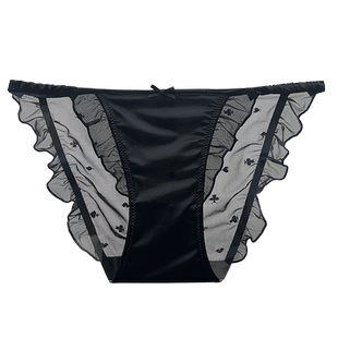 低腰细带内裤女纯欲可爱女生三角裤纯棉裆两侧可解内裤蕾丝性感女