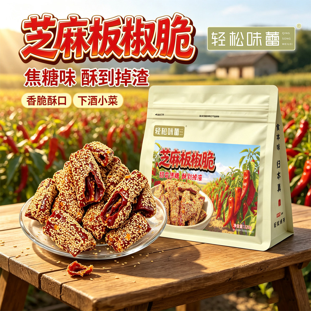 【焦糖大板椒】芝麻辣椒酥脆