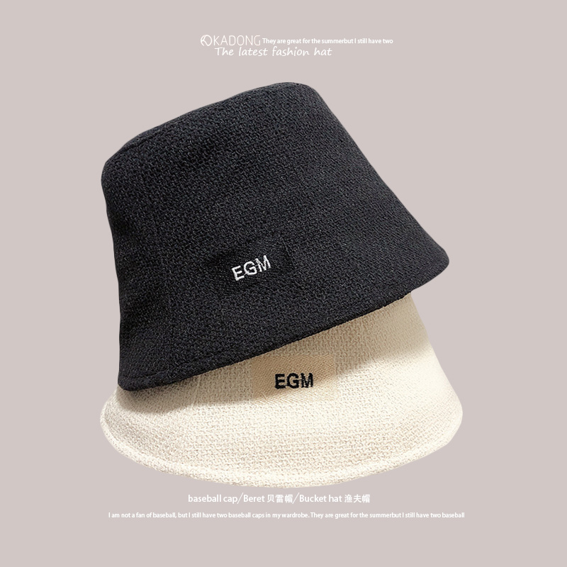 网红夏天潮搭显脸小黑色渔夫帽子