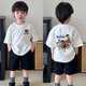 t恤夏装 2025新款 中小儿童洋气宽松男孩夏季 男童纯棉短袖 薄款 上衣t