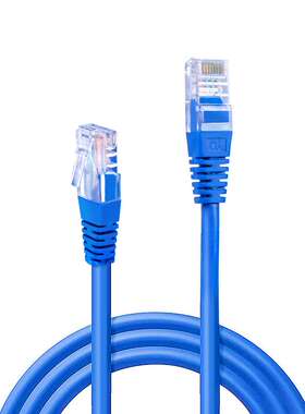 信霆 超五类网络跳线屏蔽 CAT5e标准纯无氧铜 成品网线1米蓝色