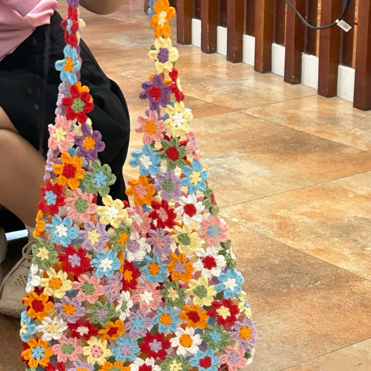 手工编织夏日小碎花包包diy毛线材料包自制单肩手提繁花包包手作