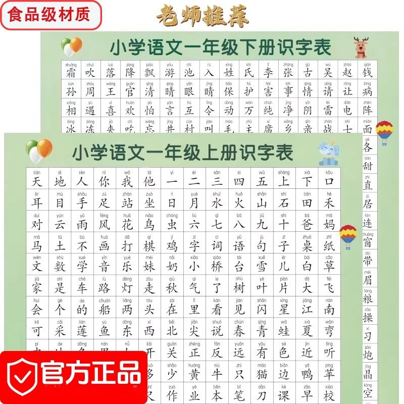 一二年级语文识字表挂图儿童小学生上册下册生字表认字学习挂图,玩具/童车/益智/积木/模型,玩具挂图/认知卡,淘宝优惠券,粉丝福利购,淘宝优惠卷