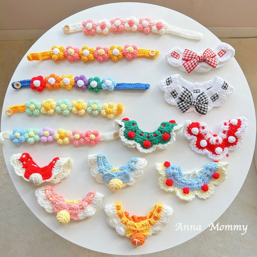 狗狗口水巾可爱猫咪围脖幼猫围兜宠物饰品小型犬比熊泰迪布偶装饰