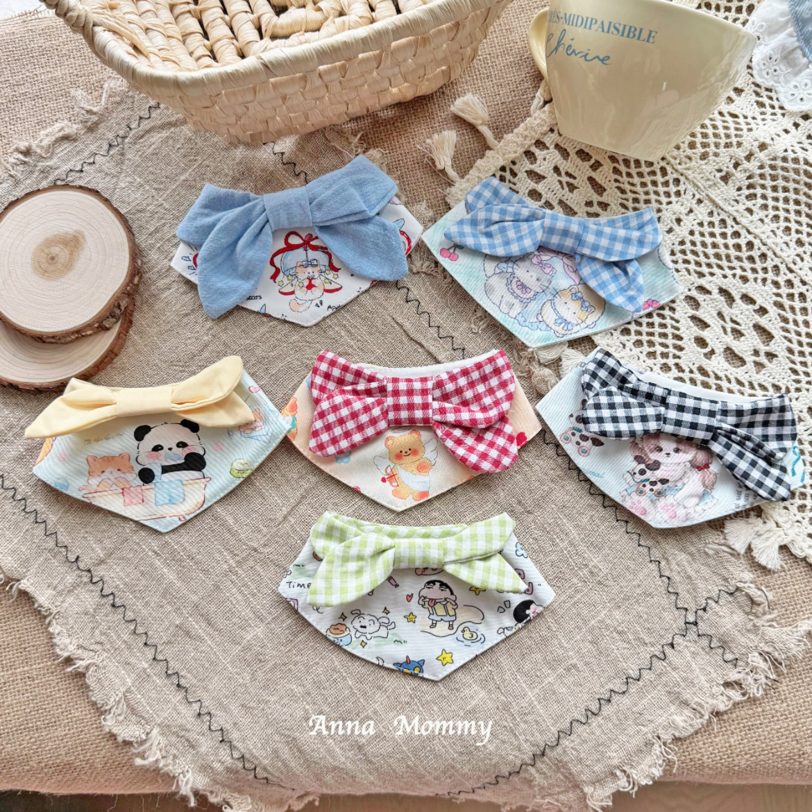 狗狗口水巾学院风绅士领结卡通动物三角巾宠物猫咪围兜围脖装饰