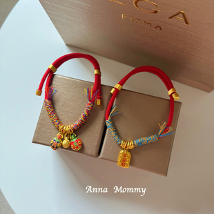 狗狗项圈红绳彩织平安符吞金兽招财项链宠物猫咪脖圈小型犬比熊