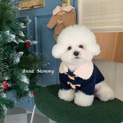 狗狗衣服秋冬加厚保暖带扣摇粒绒外套猫咪布偶泰迪博美比熊小型犬