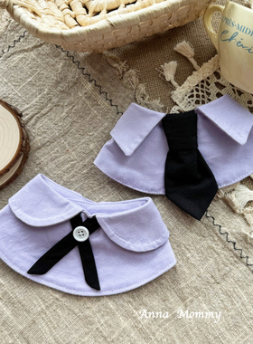 狗狗口水巾猫咪围兜夏日泰式校服领带紫色ins宠物围脖小型犬比熊