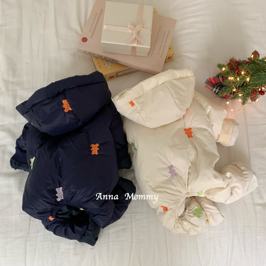 秋冬款棉服狗狗四脚衣加厚保暖