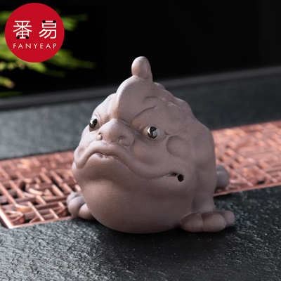 茶宠AA1S242-茶宠摆件创意茶具茶玩茶桌蟾蜍茶台茶道装饰配件