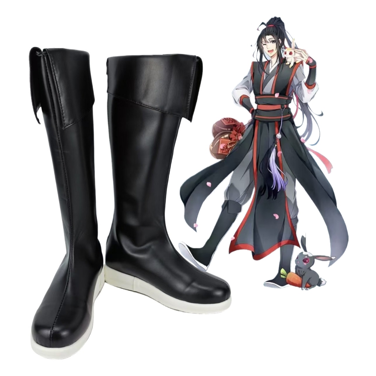 魔道祖师魏无羡少年版cos鞋子定制动漫游戏道具cosplay靴子来图定