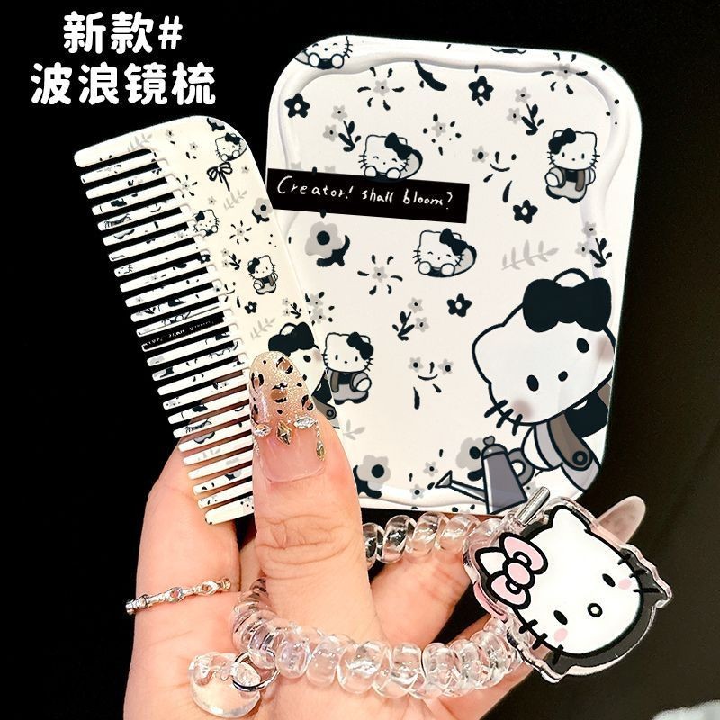 可爱小猫卡通小镜子化妆镜便携随身高颜值学生手持折叠补妆镜女