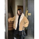 大毛领撞色宽松保暖棉服女冬设计感小众外套 5折捡漏 闭店福利