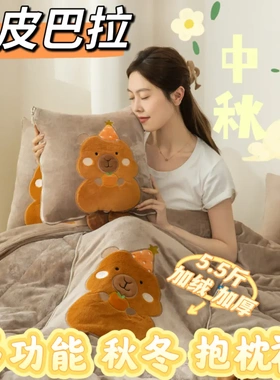 5.5斤秋冬加厚卡皮巴拉牛奶绒 学生可折叠宿舍多功能两用抱枕被bz