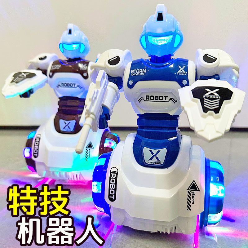宝宝1-6周岁益智声光机器人玩具