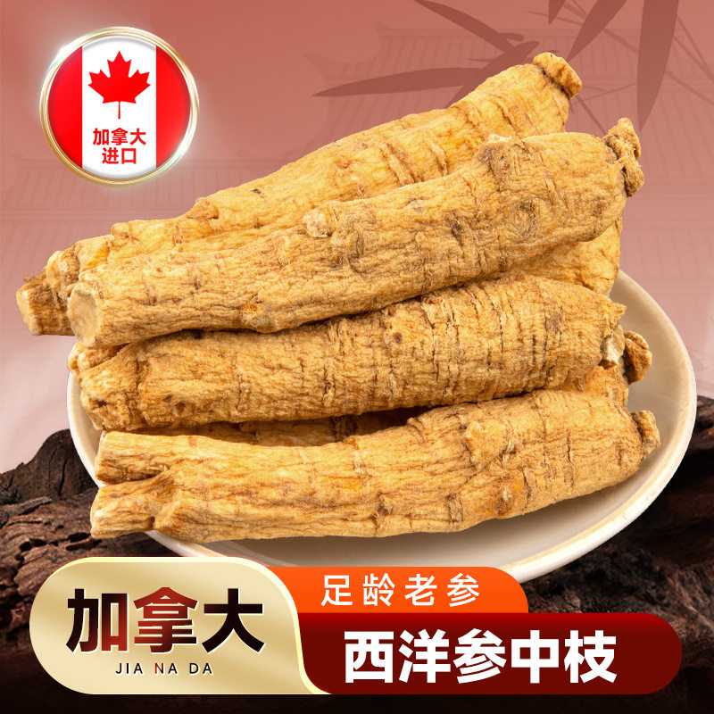 加拿大西洋参枝条中枝二面整支花旗参软枝装礼盒正宗进口送礼佳品