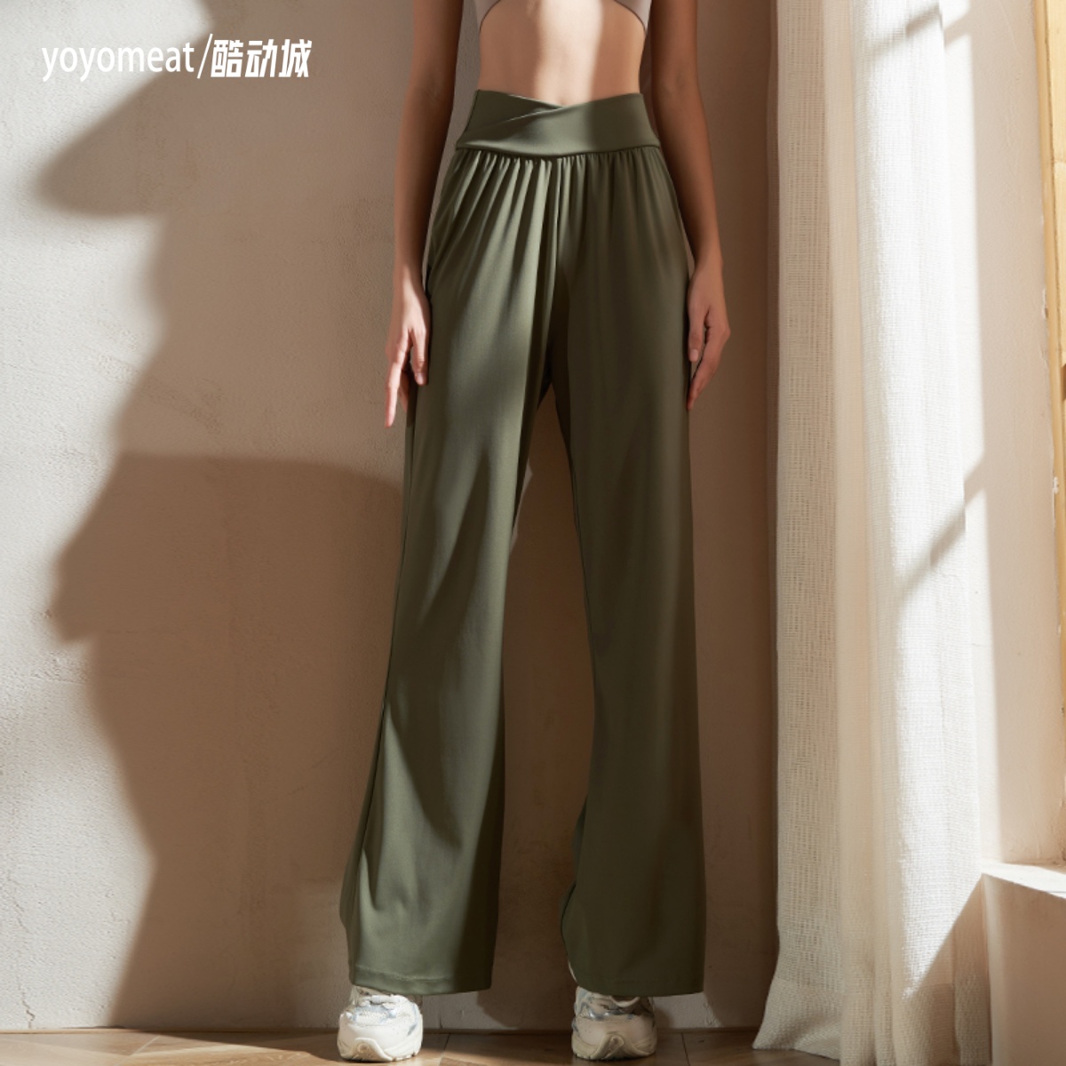 yoyomeatv字腰微喇叭阔腿瑜伽裤