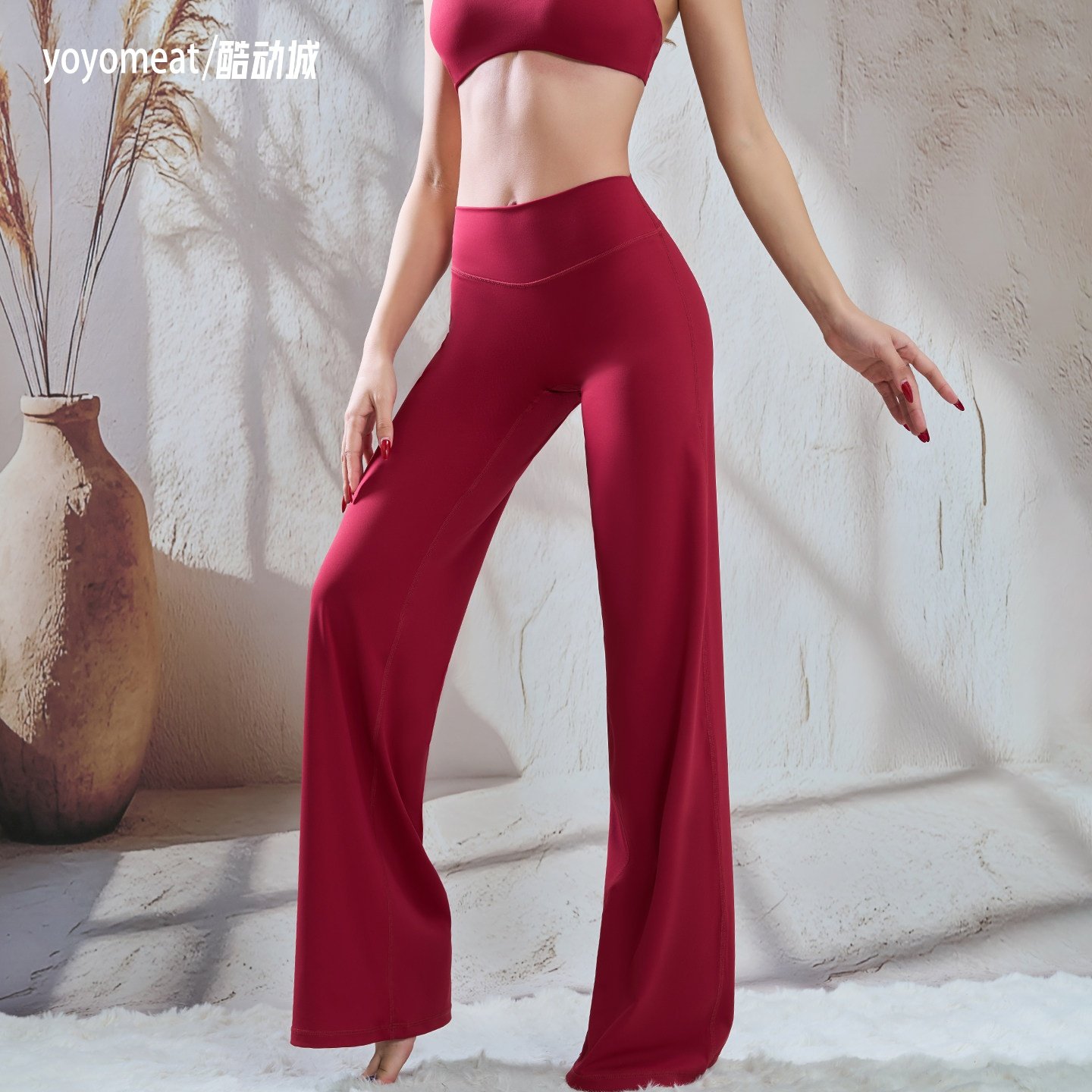 yoyomeat宽松阔腿直筒瑜伽裤女高腰提臀透气无尴尬线运动健身长裤,运动/瑜伽/健身/球迷用品,瑜伽长裤,淘宝优惠券,粉丝福利购,淘宝优惠卷