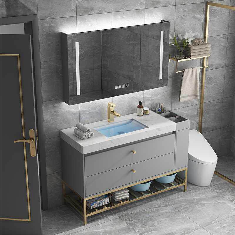 柜简约镜洗手台组合大理石智能卫生间柜洗漱池洗脸盆柜浴室台现代