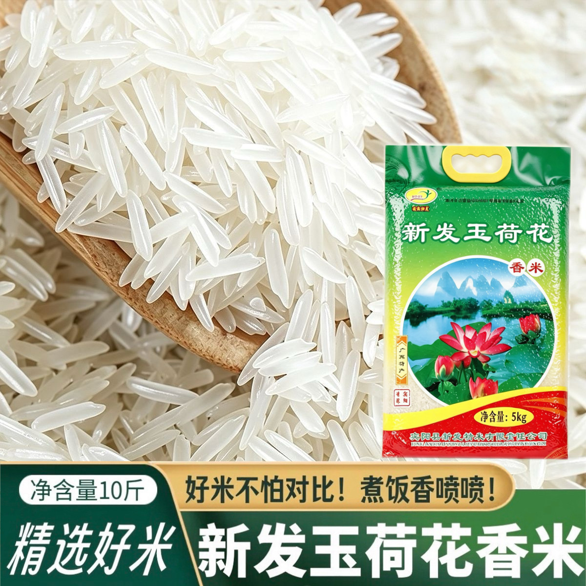 广西新发玉荷花大米当季新米晚稻5kg煲仔饭软糯荷花牌长粒米10斤
