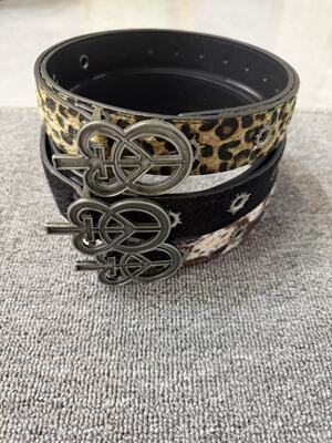 现货秒发小众罗曼凯瑟 25SS 真皮弹孔皮带 朋克摇滚头层牛皮马毛