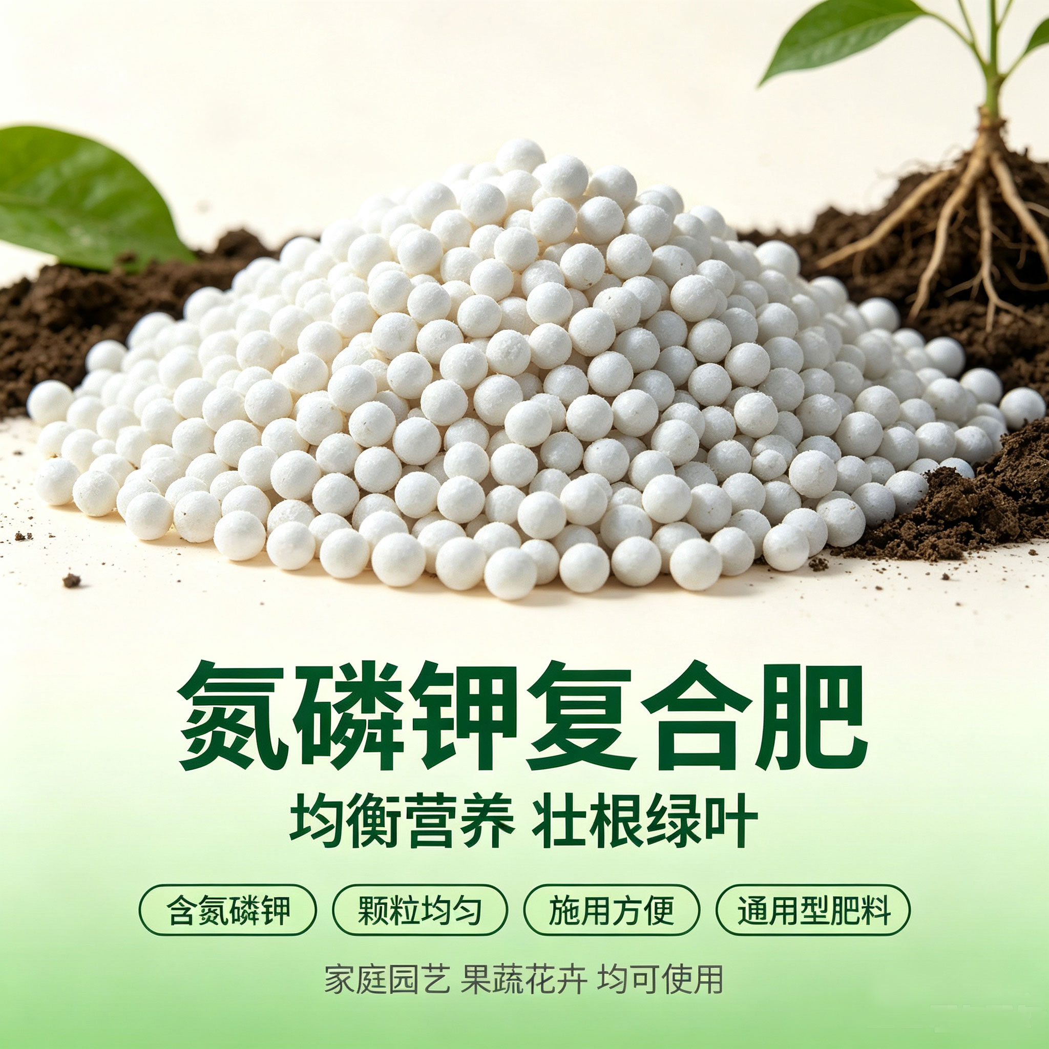 氮磷钾复合肥颗粒均匀家庭园艺果蔬花卉通用型肥料营养土壤改良图片