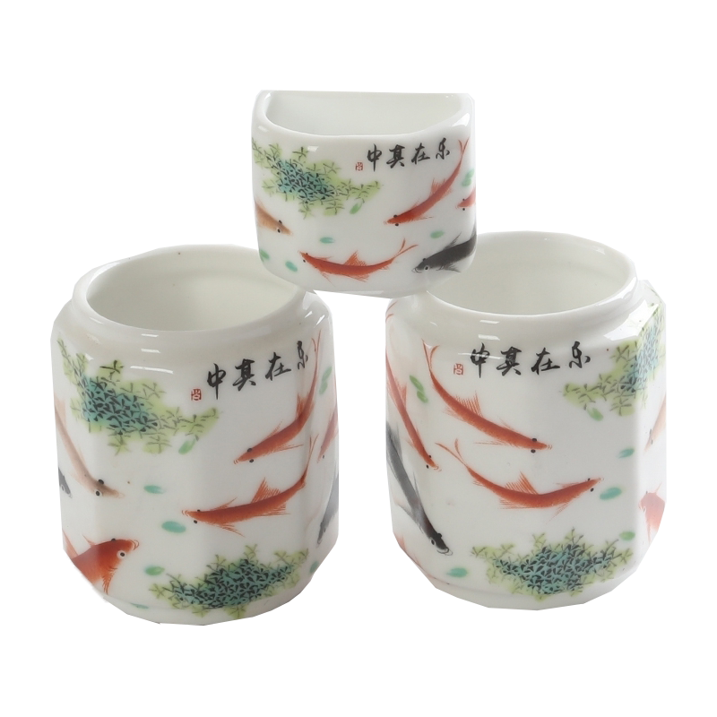 八哥鹩哥鸟食杯陶瓷画眉鸟食罐八角杯水缸鸟盒槽鸟用水碗食碗包邮