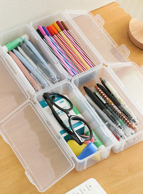 T铅笔收纳盒A1zb551-透明文具笔盒桌面铅笔收纳盒大容量文