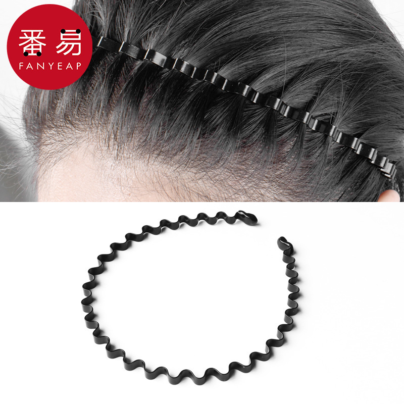 发箍/男AB1s201-短发洗脸碎发背头头饰发卡不勒头男士黑色波浪