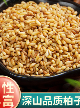 野生柏子仁中药材正品500g泡水喝的功效炒熟去壳柏伯白仁籽子茶粉