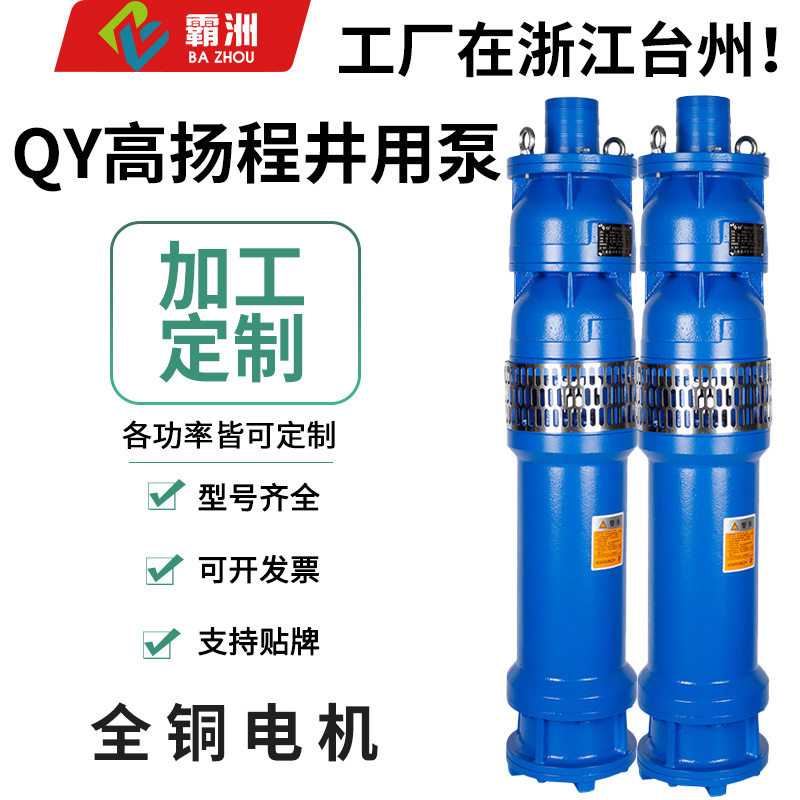 定制qy防爆油浸潜水泵专用抽水泵高扬程灌溉井泵农用水泵质保一年