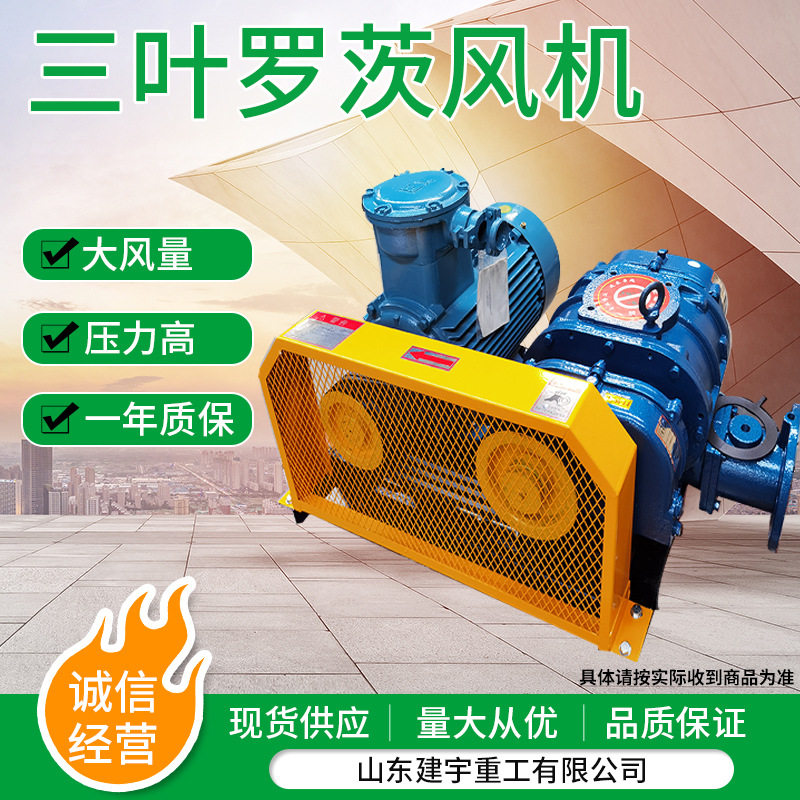 低噪音增氧设备鱼塘增氧机jysr-100型三叶罗茨风机