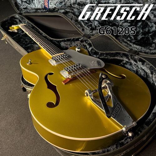 日产格瑞驰Gretsch G6120金色空心爵士布鲁斯电吉他F孔电吉他