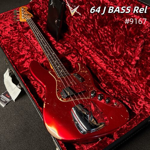 Fender Custom shop 64J BASS RELIC红色复古做旧Cs64 Jazz贝斯