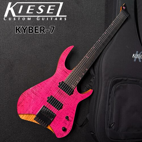 美产手工定制Kiesel Kyber 7弦无头新派前卫金属电吉他1PC烤Ash