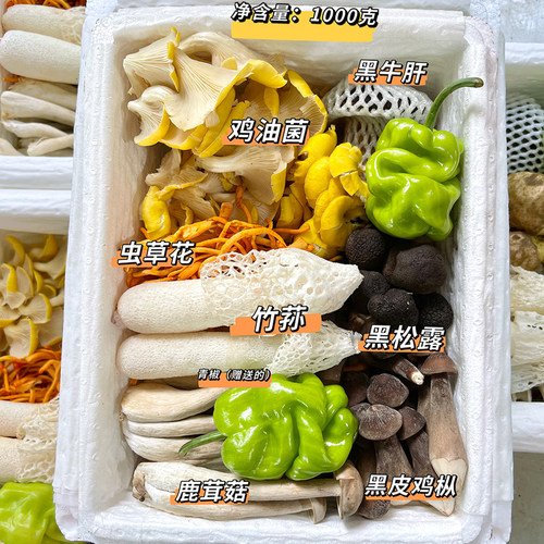 云南七彩鲜菌菇组合可火锅可煲汤