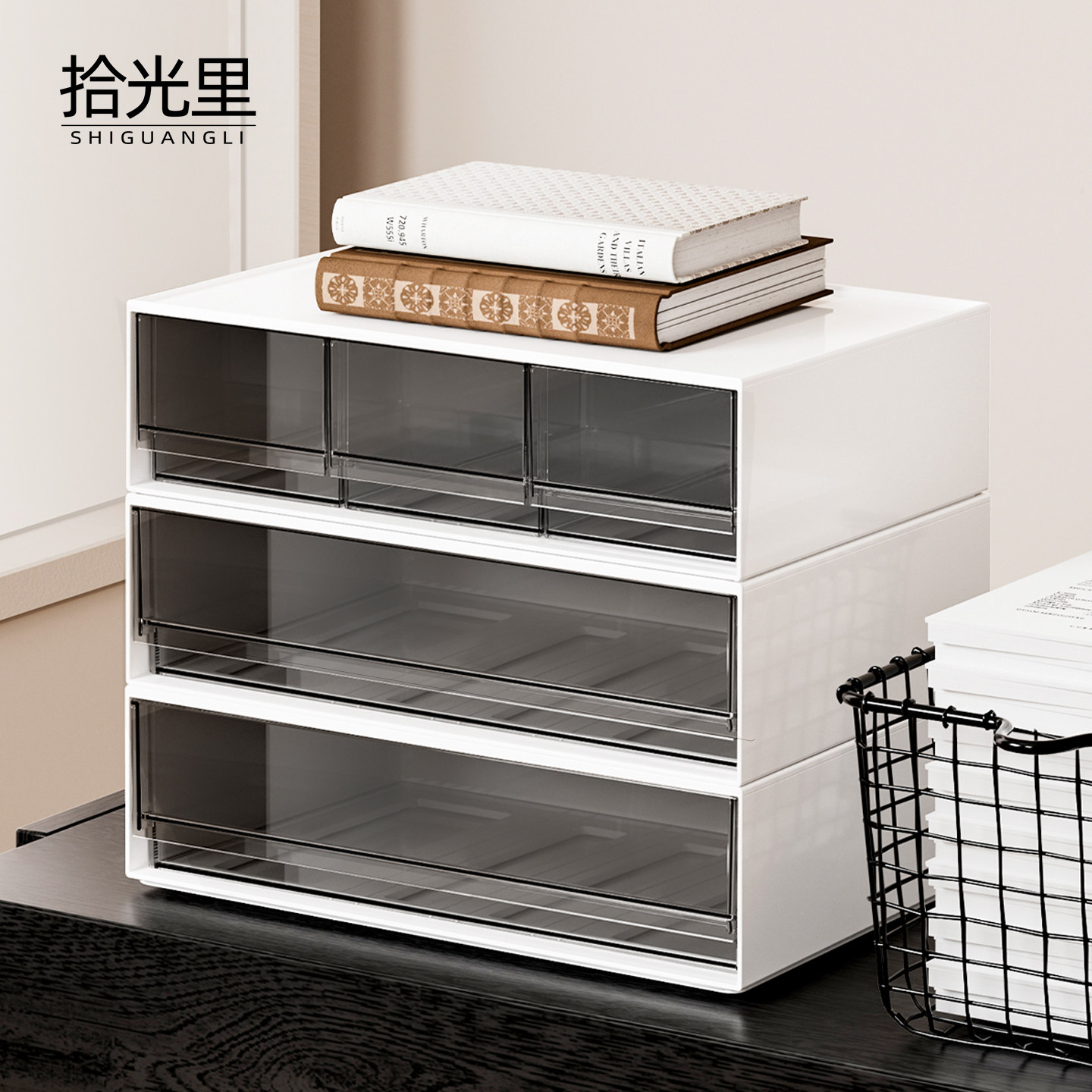 桌面文件柜办公室A4纸资料文具分类整理收纳盒大容量抽屉式置物架