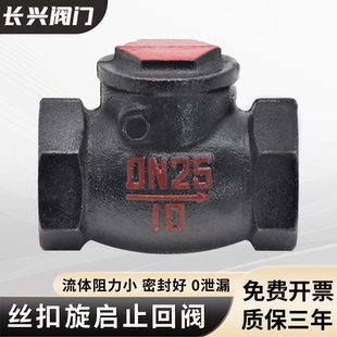 水泵排污用单项逆止阀DN H14T 10丝扣旋启式 止回阀单向阀立式 卧式