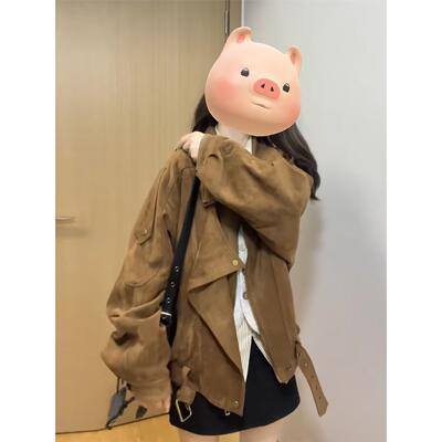 2025新款麂皮短外套女早