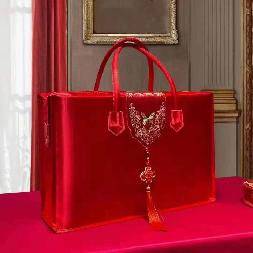 四件套包装礼盒结婚袋手提加厚津布超大喜庆陪嫁空调夏被棉被收纳