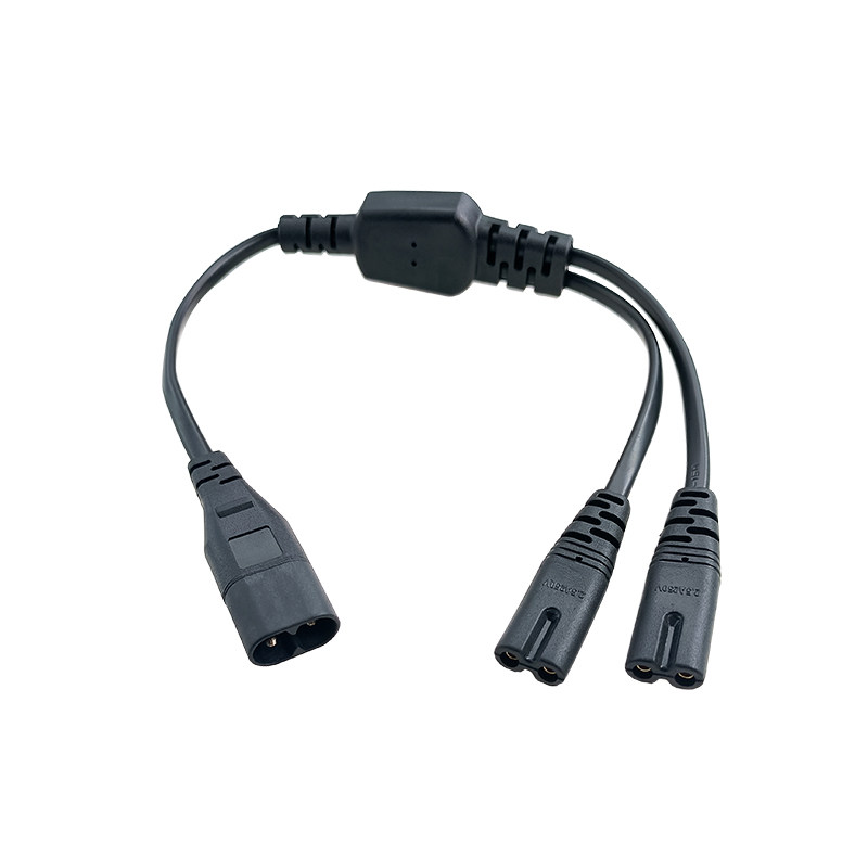 纯铜 C7-C8八字尾公s转母电源延长线 公母对接两芯八字尾连接线