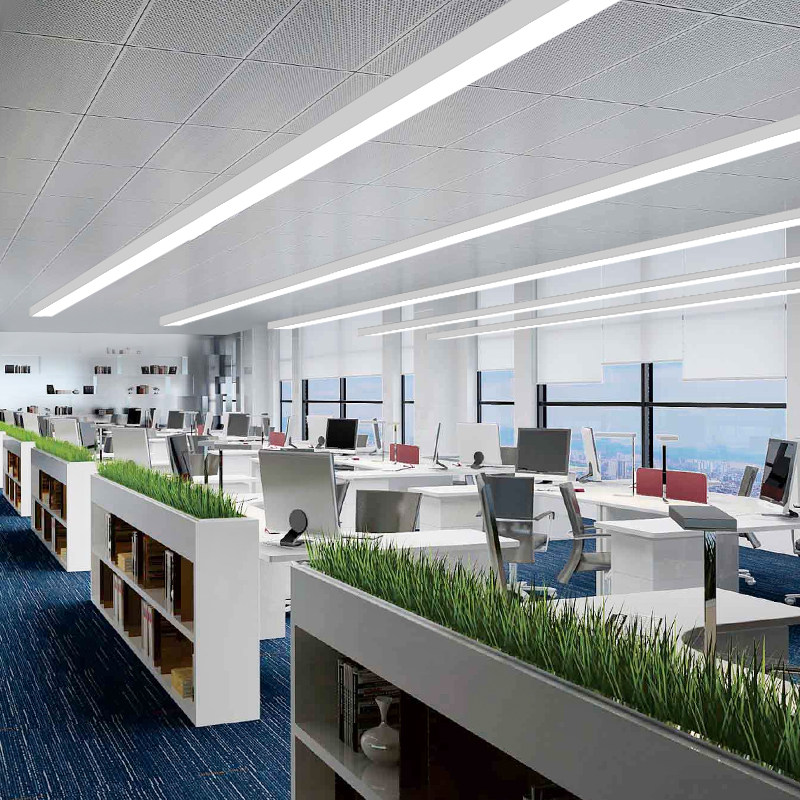 办公室吊灯led长条灯铝材超亮会议工作室店铺超市无缝拼接吸顶灯
