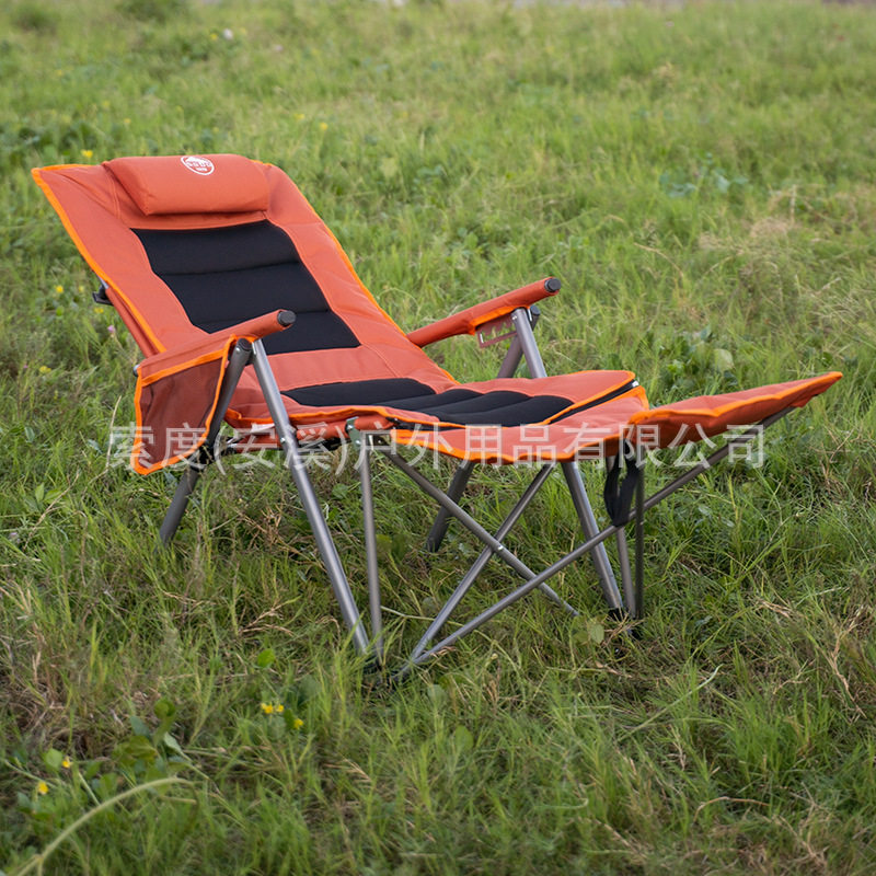 索度五档调节加棉躺椅办公室便携露营折叠椅翘脚可拆卸午休椅