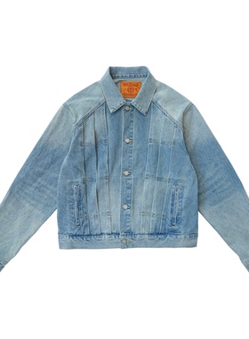 MINED开采 多褶结构洗水牛仔夹克Pleated structure Jacket
