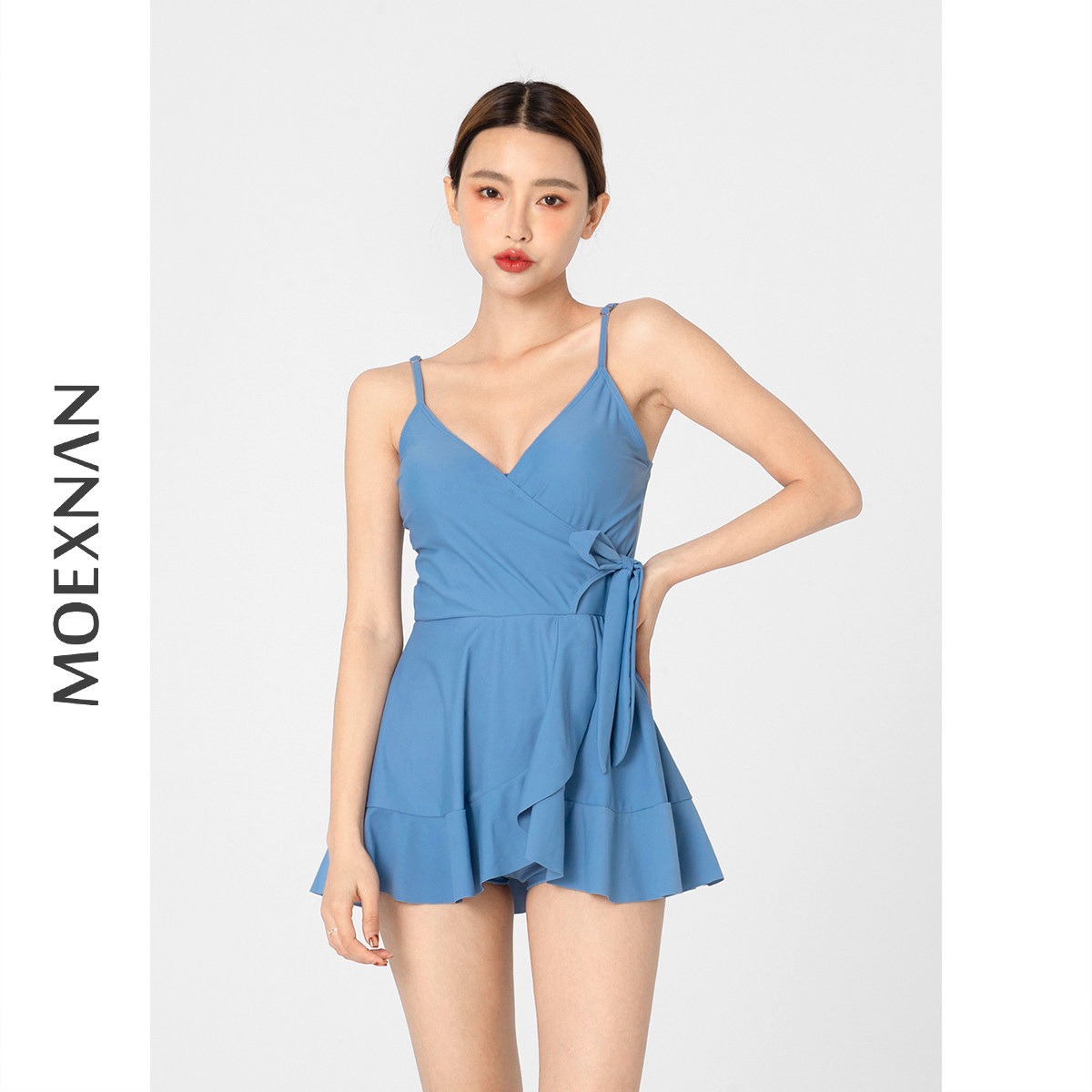 连体裙式游泳衣女性感遮肚显瘦韩国保守学生小胸温泉仙女新款泳装