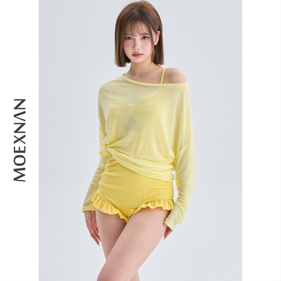 新款连体泳衣女性感度假防晒长袖罩衫高级感小胸遮肚显瘦泳装温泉