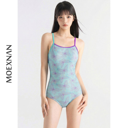 女连体三角显瘦竞速温泉泳衣小胸