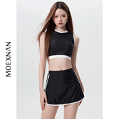 游泳衣女小胸运动遮肚显瘦学生保守度假泳装 新款 性感分体高腰裙式